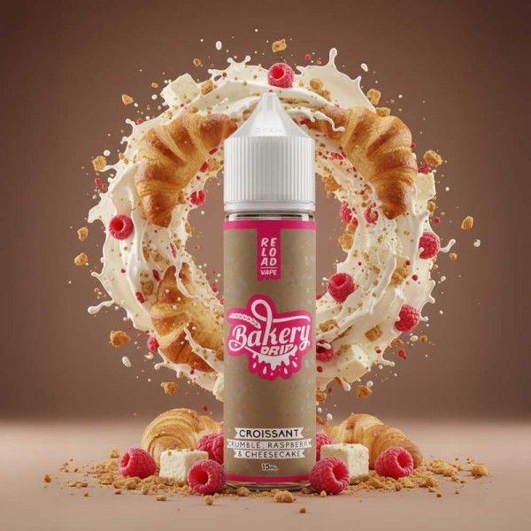 RELOAD VAPE BAKERY DRIP CROISSANT CRUMBLE, RASPBERRY & CHEESECAKE 60ML