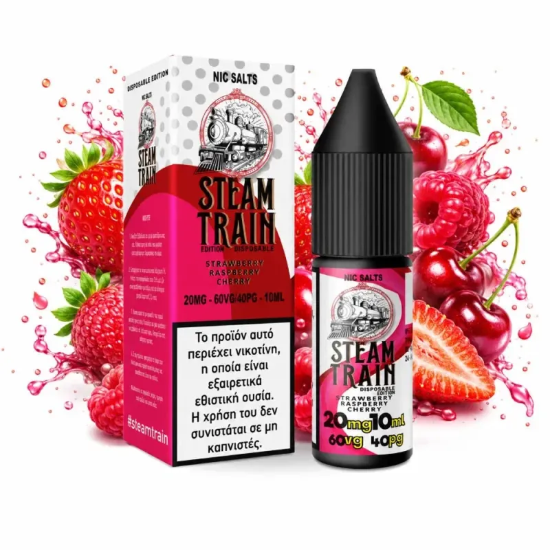 STEAM TRAIN EDITION DISPOSABLE STRAWBERRY RASPBERRY CHERRY 20MG – 60VG/40PG – 10ML